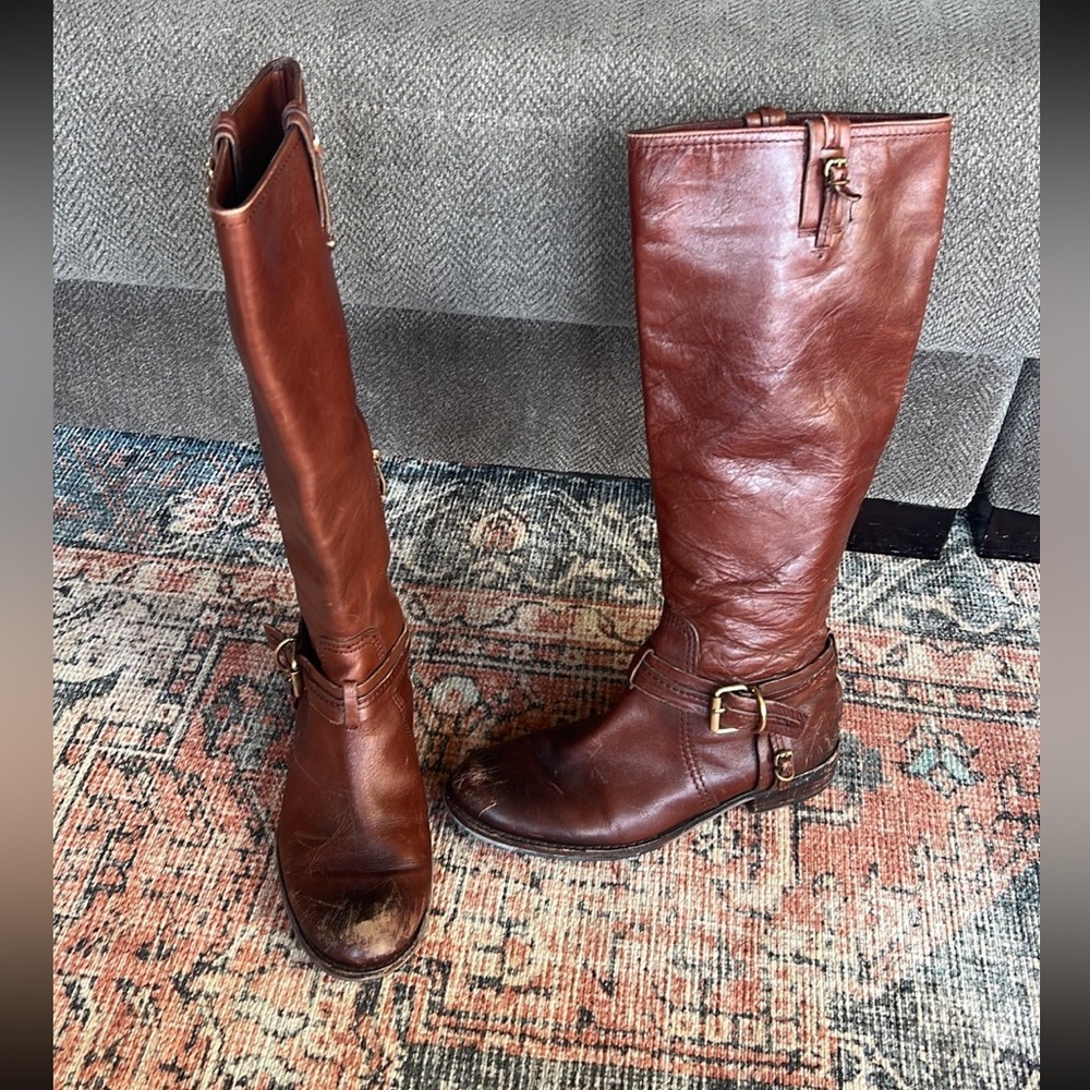 Vince Camuto Brown Leather Riding Boots